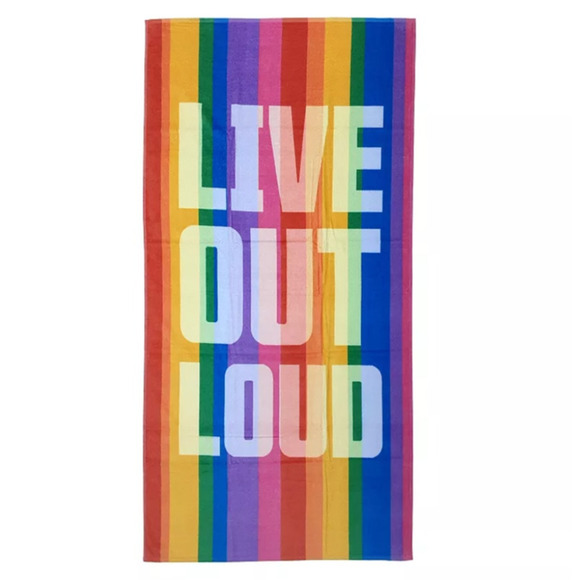 The Big One Rainbow Pride Live Out Loud Oversized Beach Towel - Picture 1 of 3